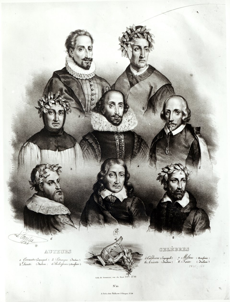 Famous Authors by Jacques Francois Gauderique Llanta
