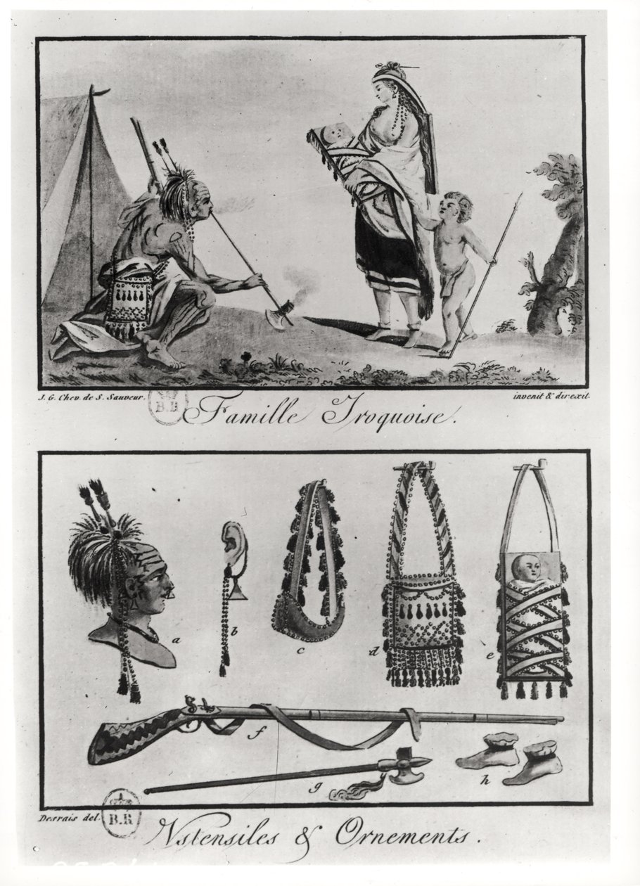 Iroquois family, arms and ornaments, from 