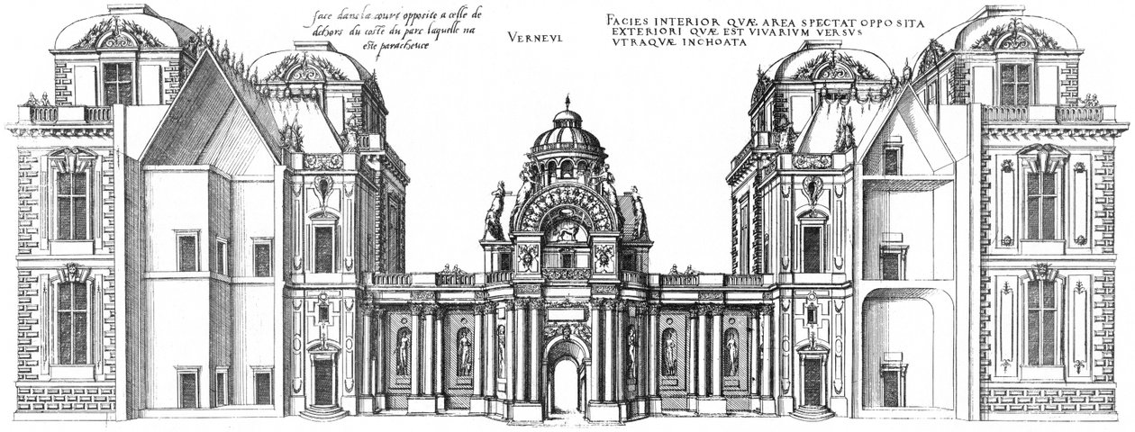 Engraving from Le premier volume des plus excellents Bastiments de France by Jacques I Androuet du Cerceau