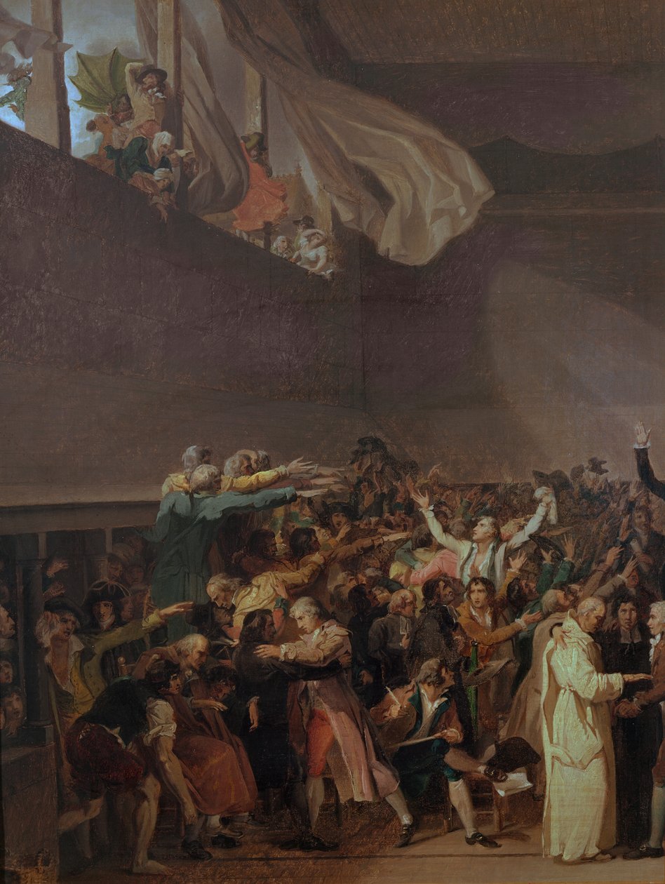 Tennis Court Oath, 20th June, 1789 (left section) by Jacques Louis David