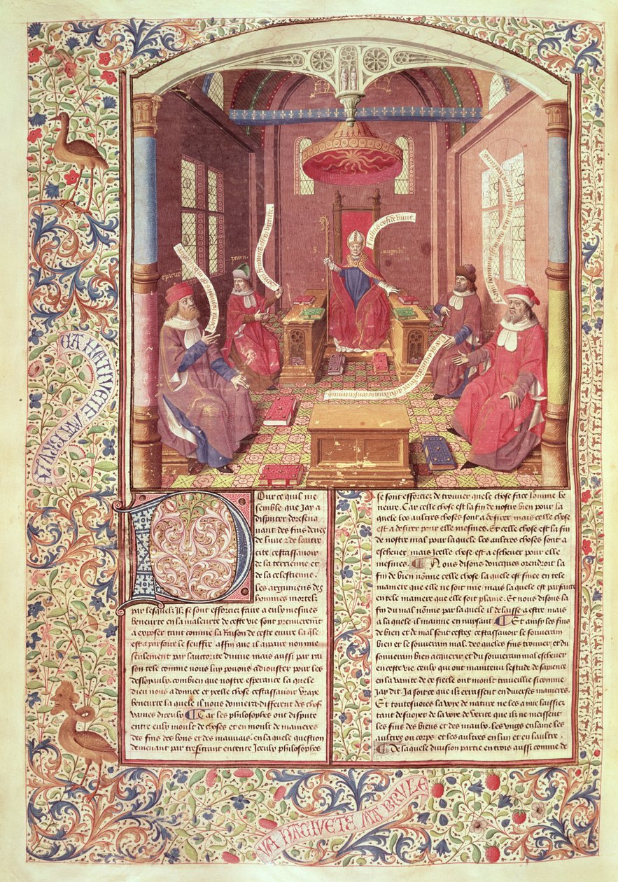 St. Augustine, Epicurus, Zeno, Antiochus and Varron, from 'De Civitae ...