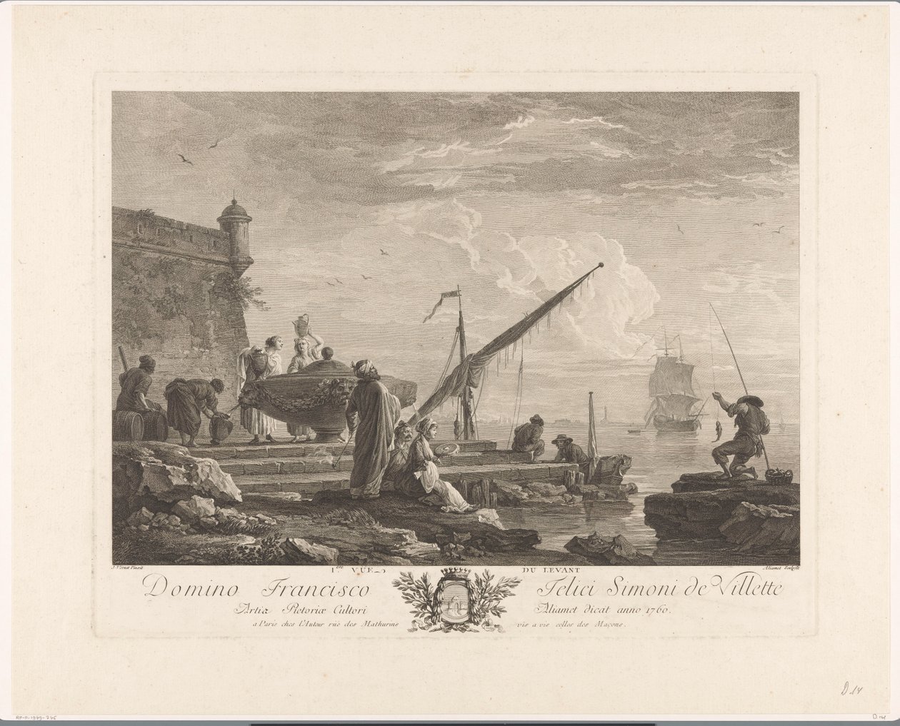 Figures on a Riverbank in the Levant (original title: 1ere vue du Levant) by Jacques Aliamet