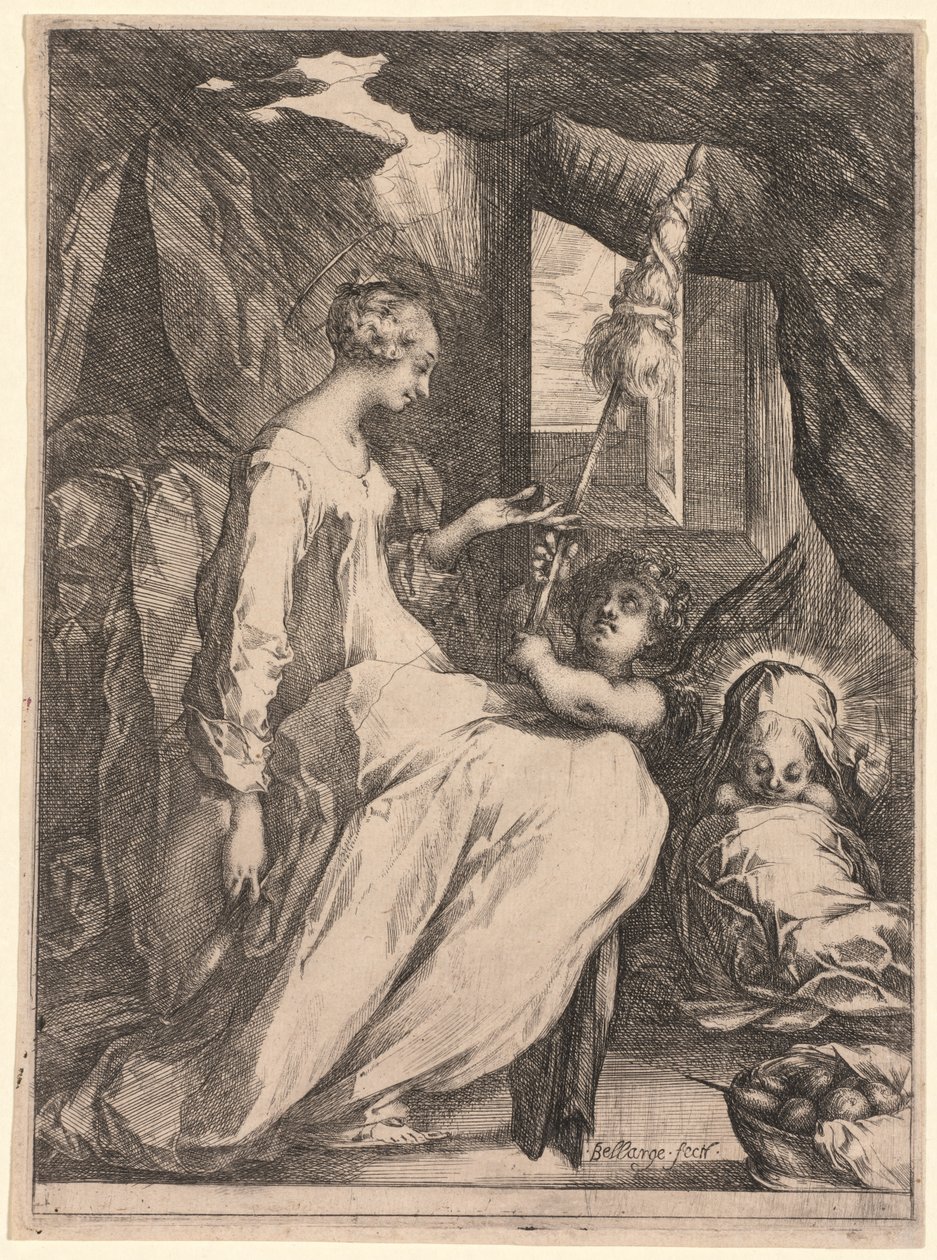 The Virgin and Child with Distaff and an Angel by Jacques Bellange