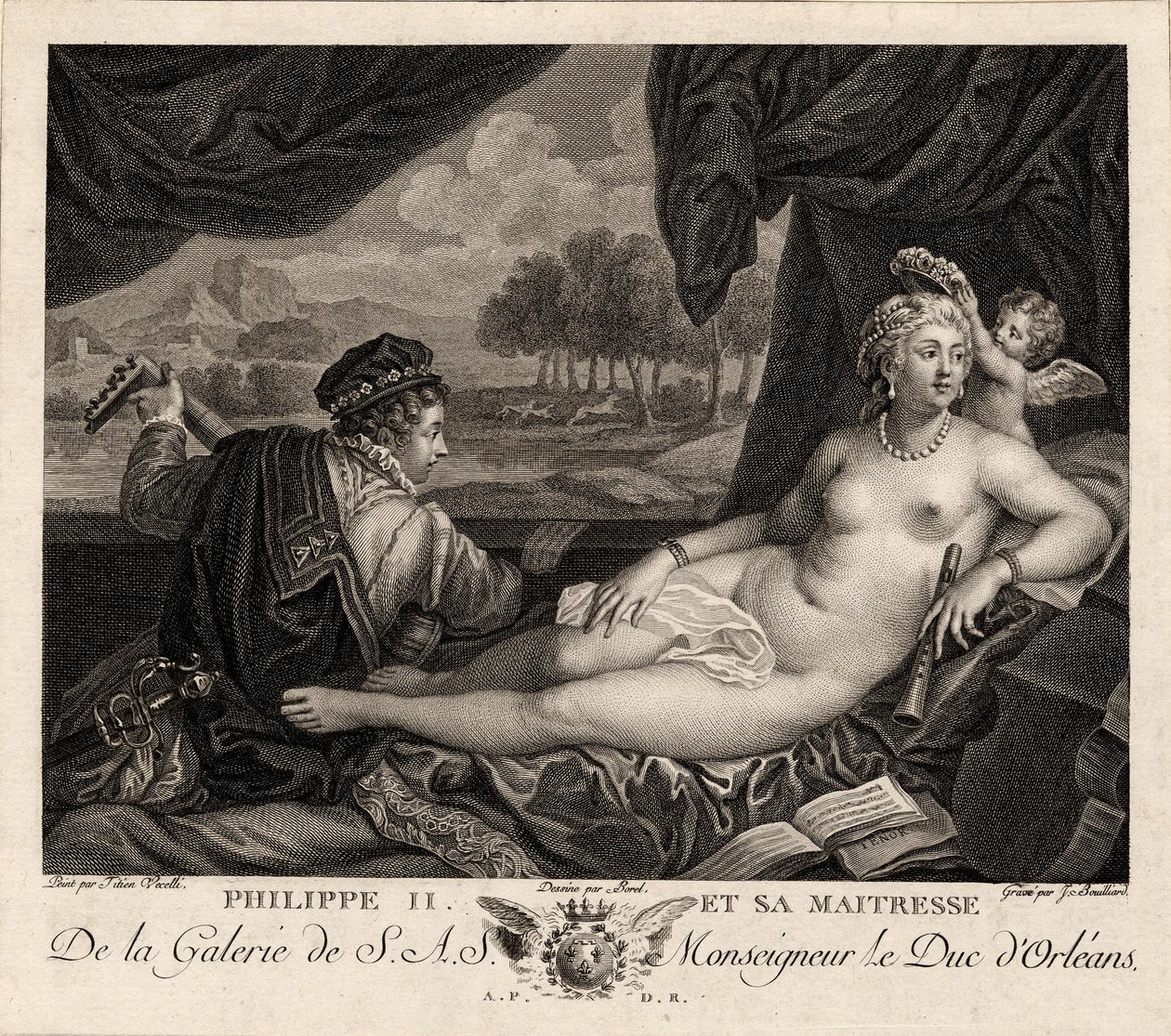 Philip II and his Mistress after Titian by Jacques Bouillard