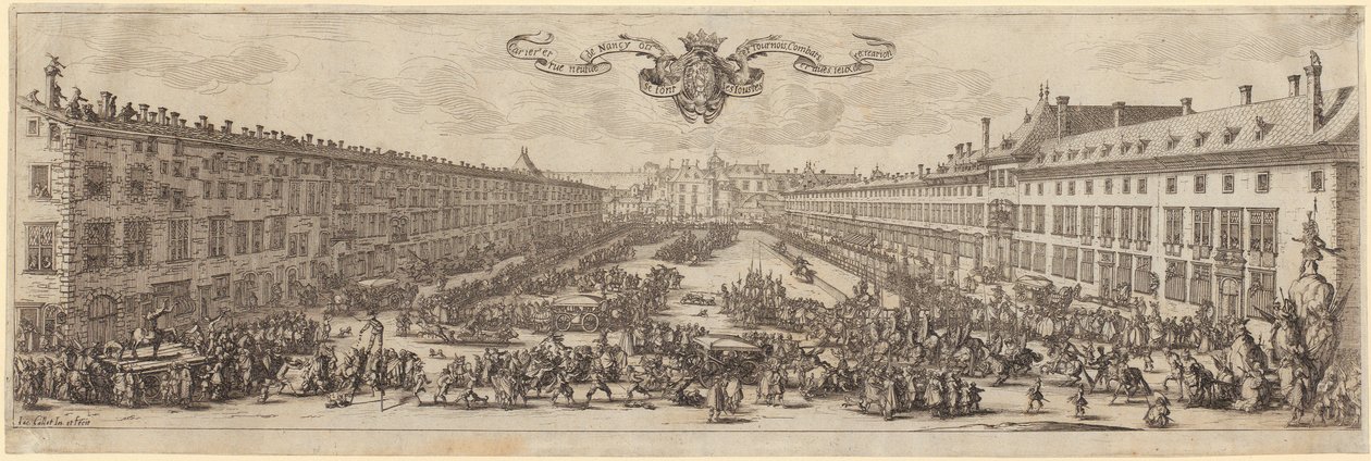View of Rue Neuve in Nancy by Jacques Callot