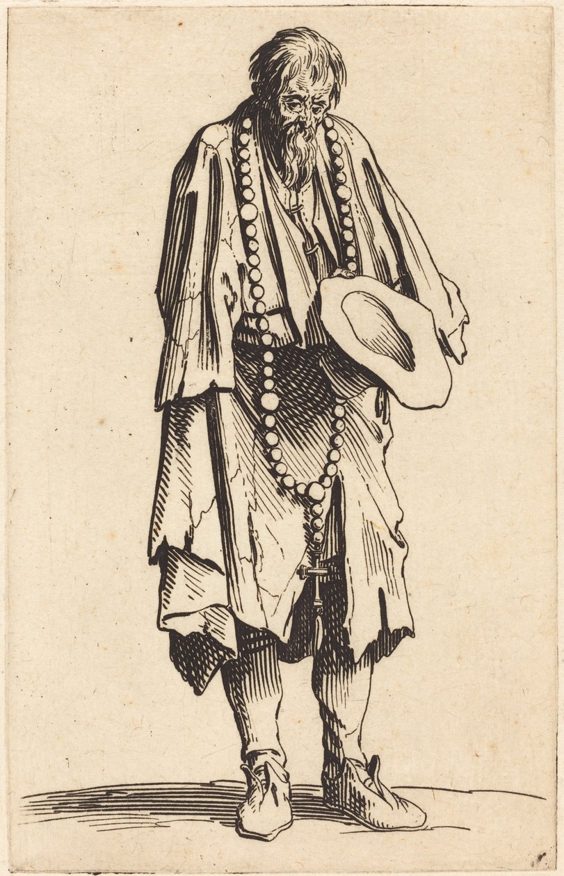 Beggar with Rosary by Jacques Callot