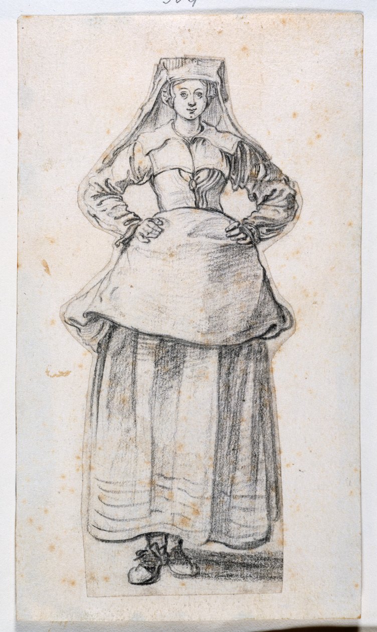 Bourgeoises in Different Attitudes, from Prints Album 21, number 304 by Jacques Callot