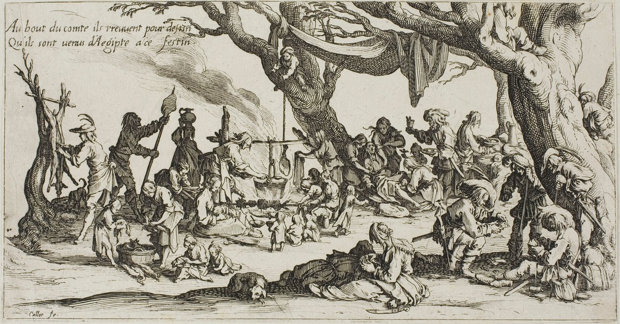 Camping Place of the Gypsies: The Preparation of the Feast by Jacques Callot