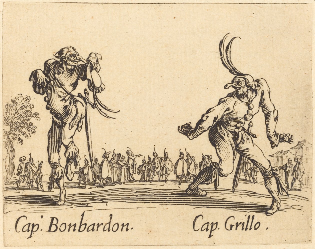 Cap. Bonbardon and Cap. Grillo by Jacques Callot