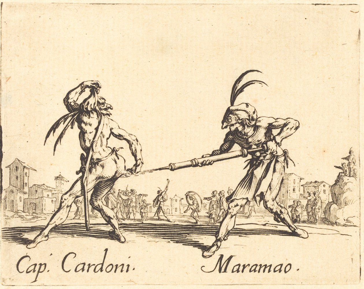 Cap. Cardoni and Maramao by Jacques Callot