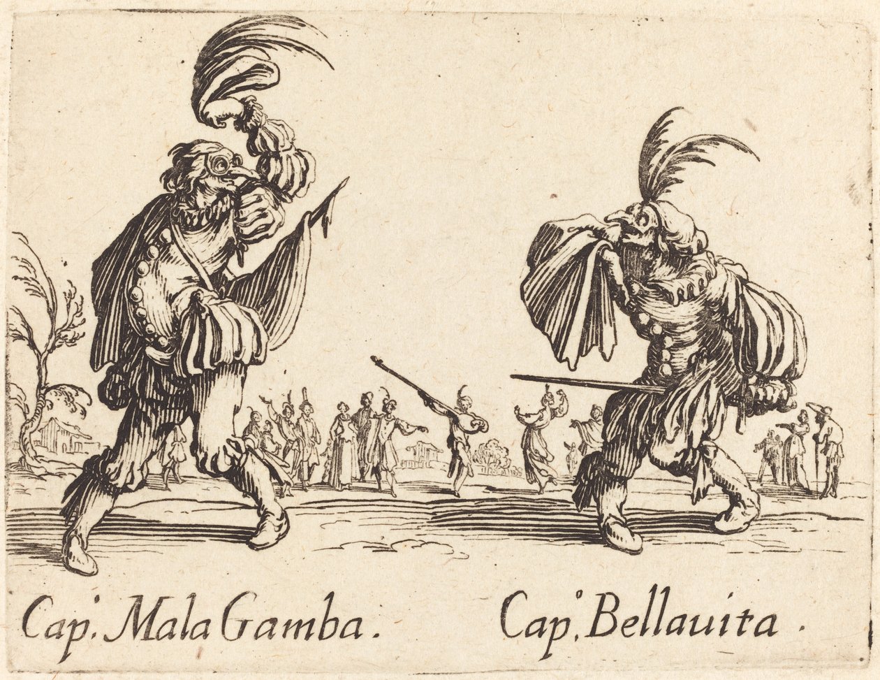 Cap. Mala Gamba and Cap. Bellavita by Jacques Callot