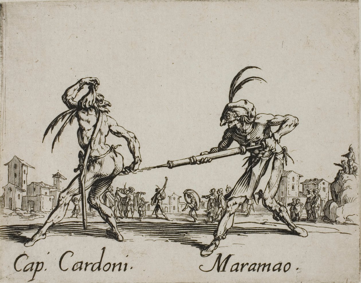 Capitano Cardoni - Maramao, plate 22 from Balli di Sfessania by Jacques Callot