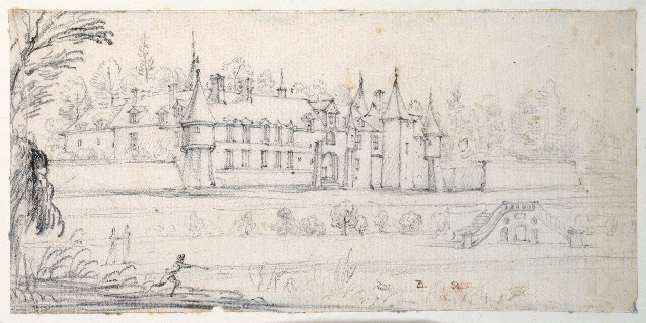 Chateau de Chantelou, in the valley of the Orge, between Linas and Chestres by Jacques Callot