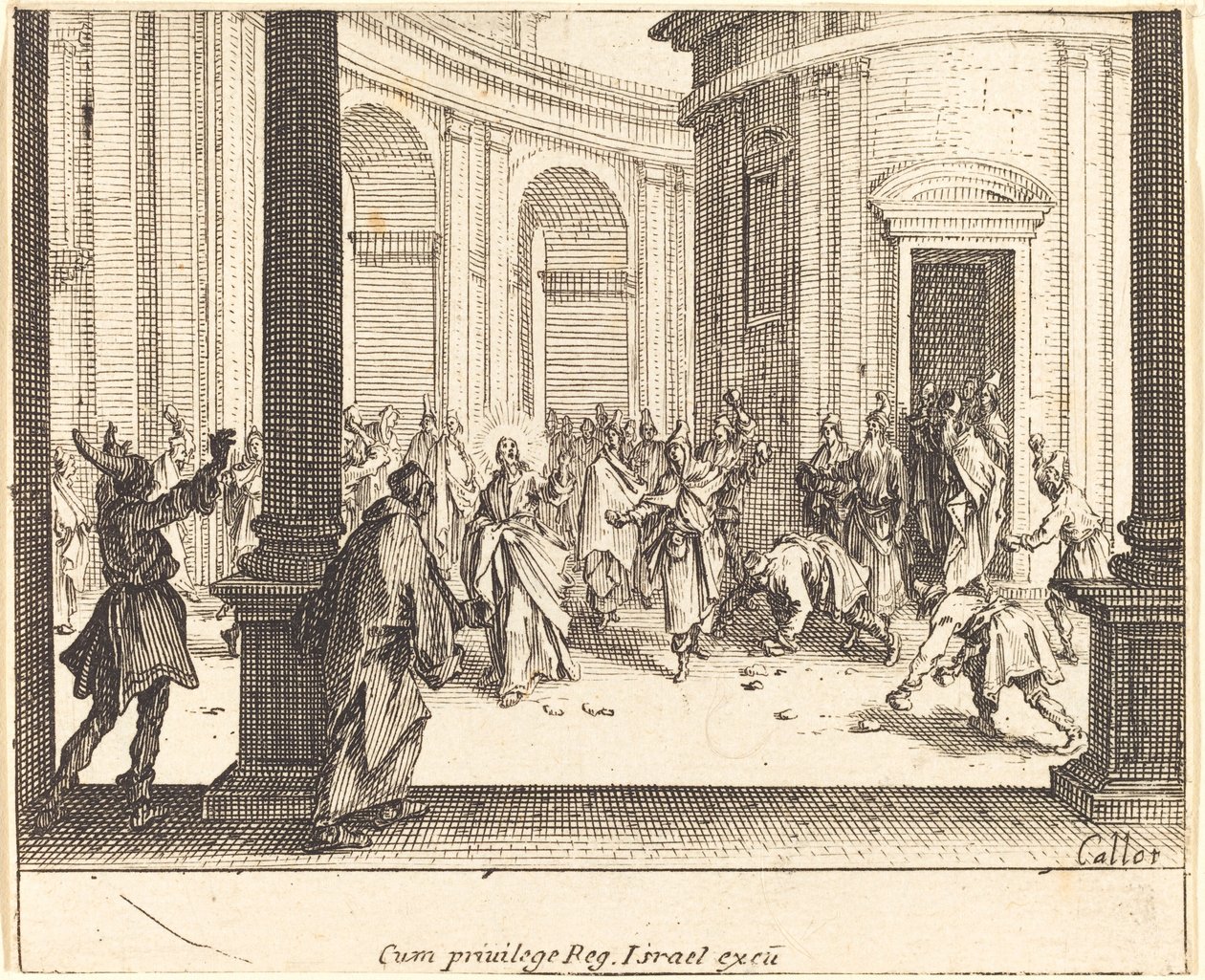 Christ and the Woman Taken in Adultery by Jacques Callot