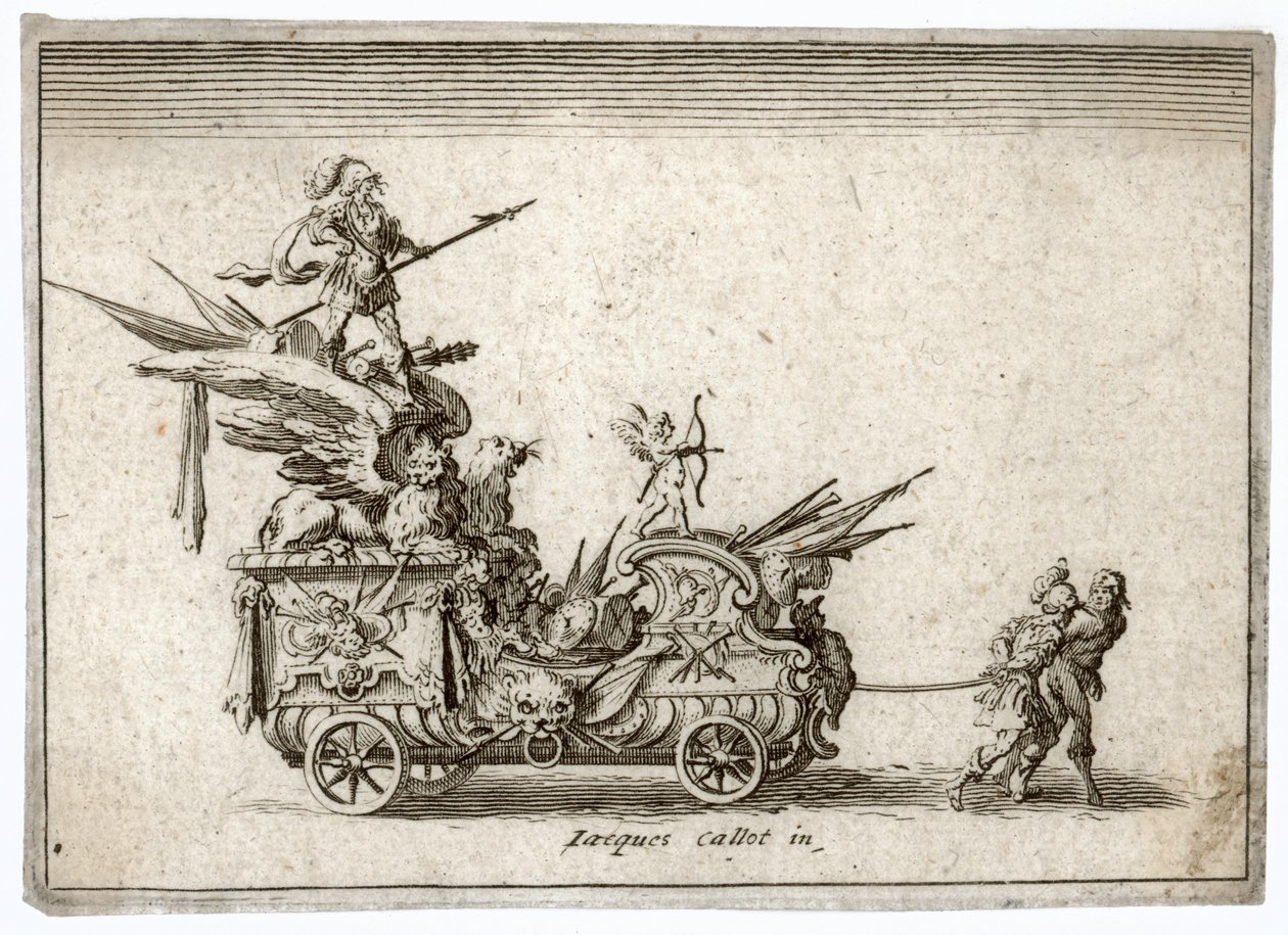 Combat at the Barrier: A Chariot by Jacques Callot