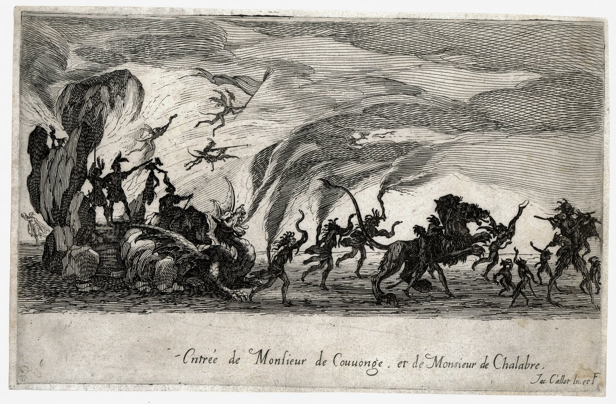 Combat at the Barrier, the Entry of the Sieures de Couvonge and de Chalabre (engraving) by Jacques Callot