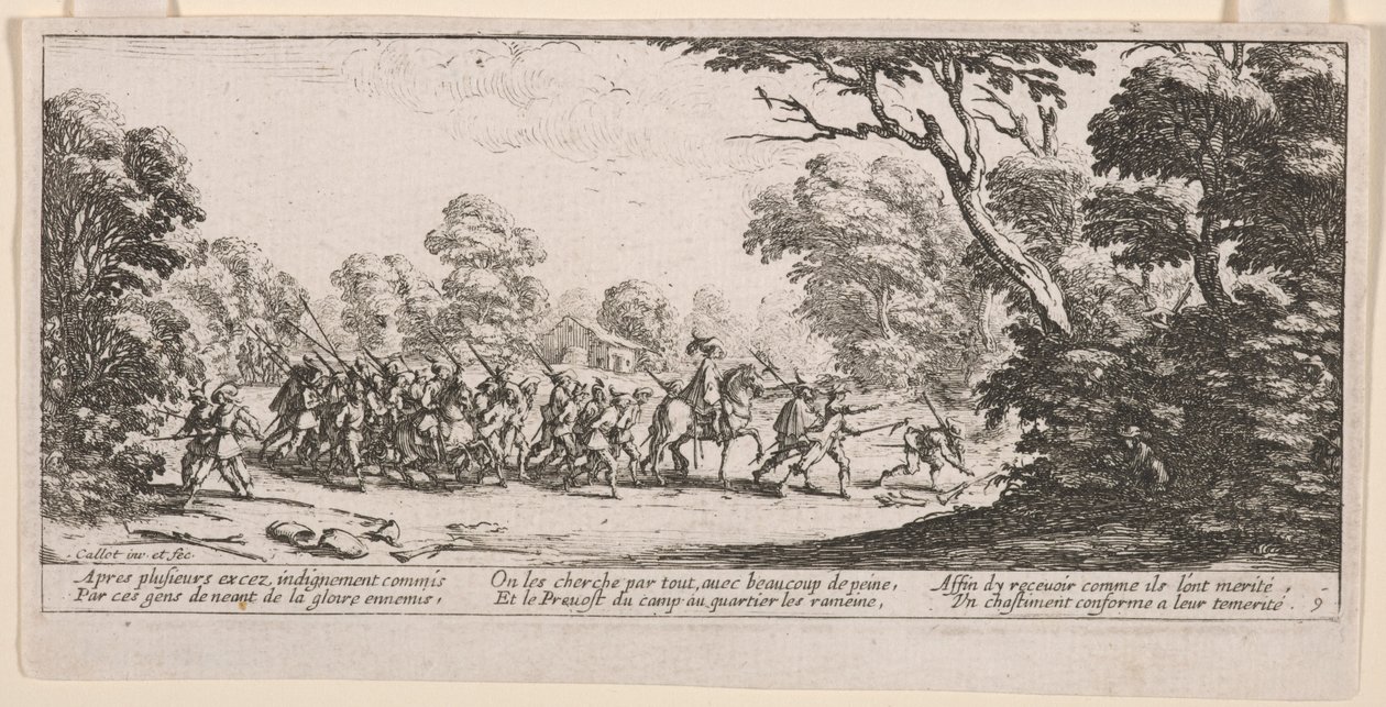 Discovery of the Malefactors, illustration from The Large Miseries of War by Jacques Callot
