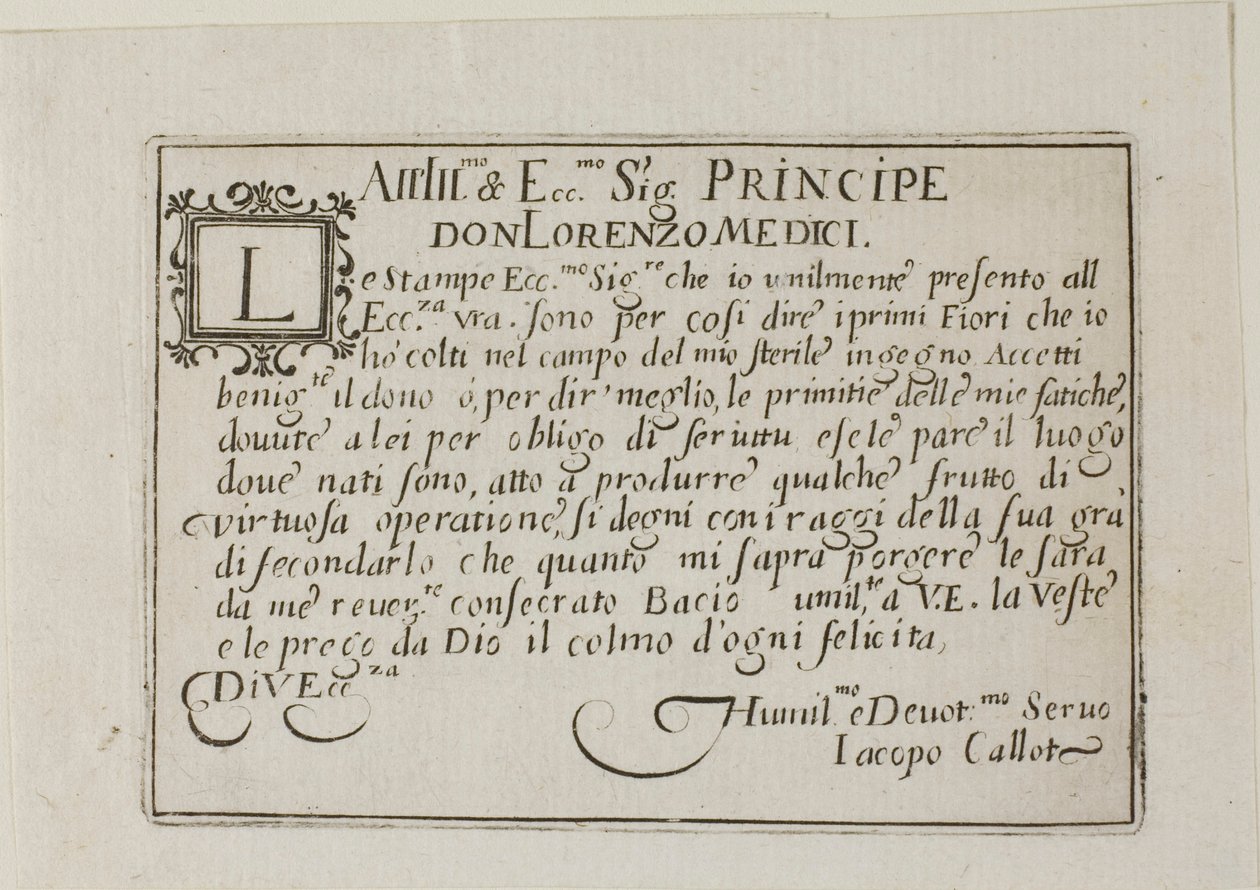 Dedication to Don Lorenzo de
