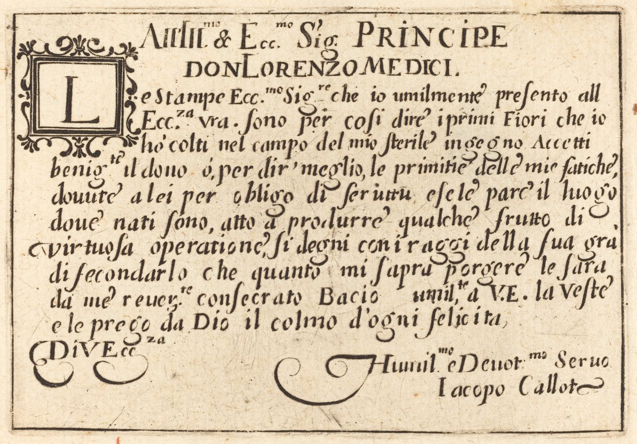Dedication to Don Lorenzo de