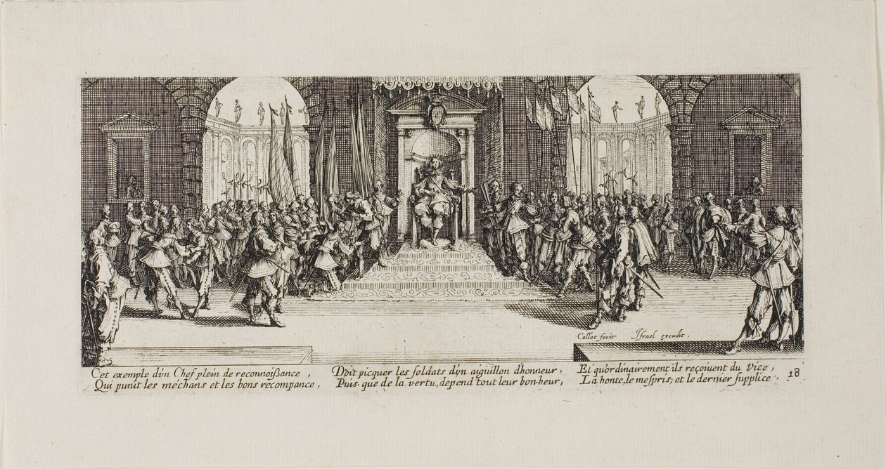 Distribution of Rewards, Plate Eighteen from The Miseries of War by Jacques Callot