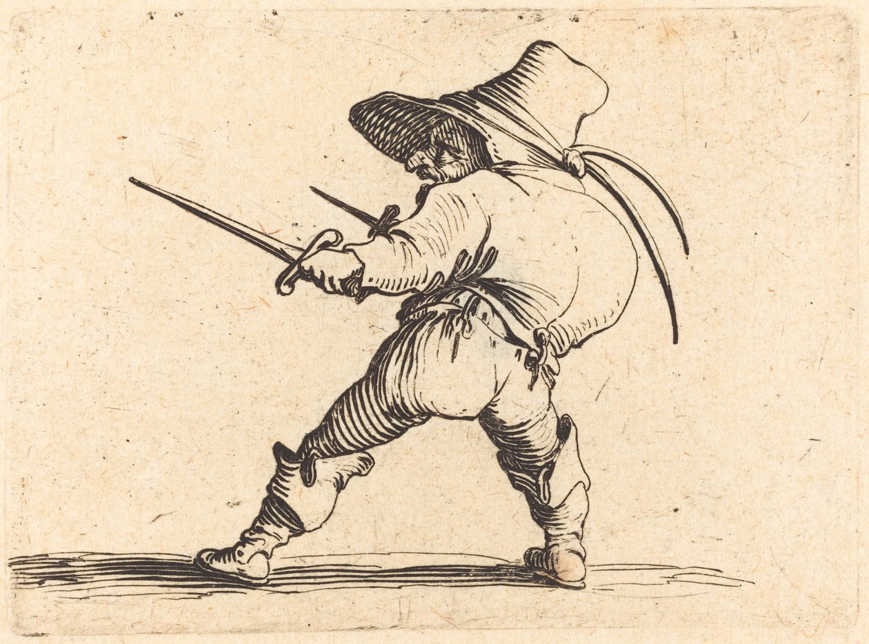 Duellist with Sword and Dagger by Jacques Callot