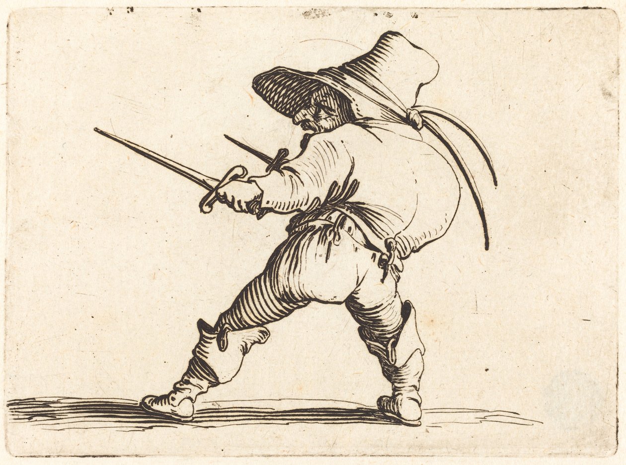 Duellist with Sword and Dagger by Jacques Callot
