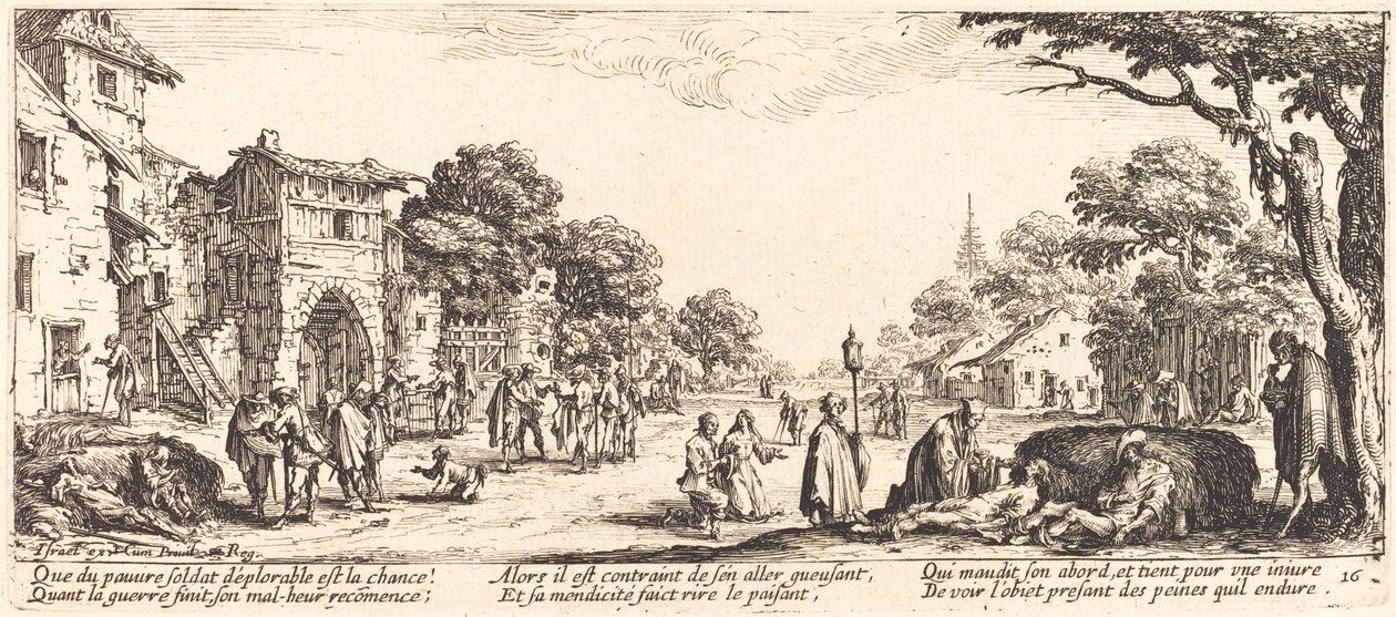 Dying Soldiers by the Roadside by Jacques Callot