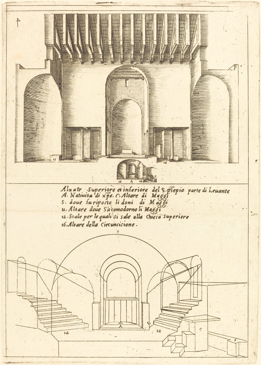 Elevation of the Church of the Holy Manger, 1619 by Jacques Callot