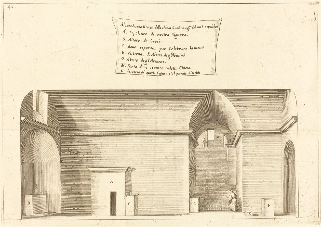 Elevation of the Church of the Holy Sepulchre by Jacques Callot