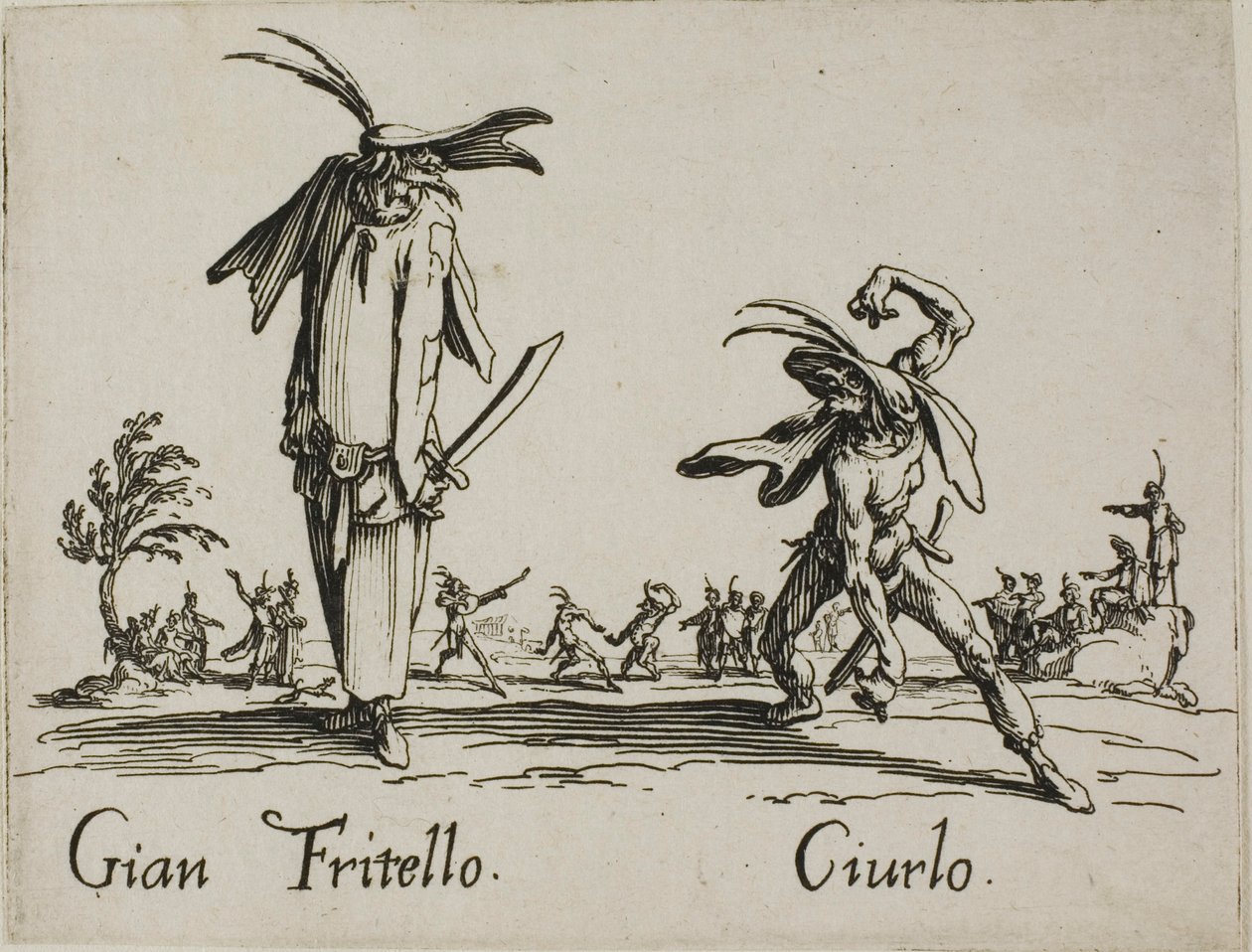 Gian Fritello - Ciurlo, plate 7 from Balli di Sfessania by Jacques Callot