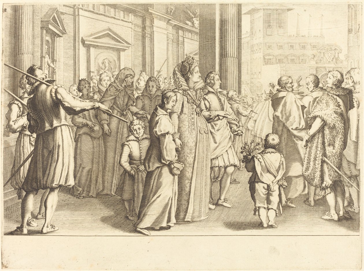 Grand Duchess at the Procession of the Young Girls by Jacques Callot