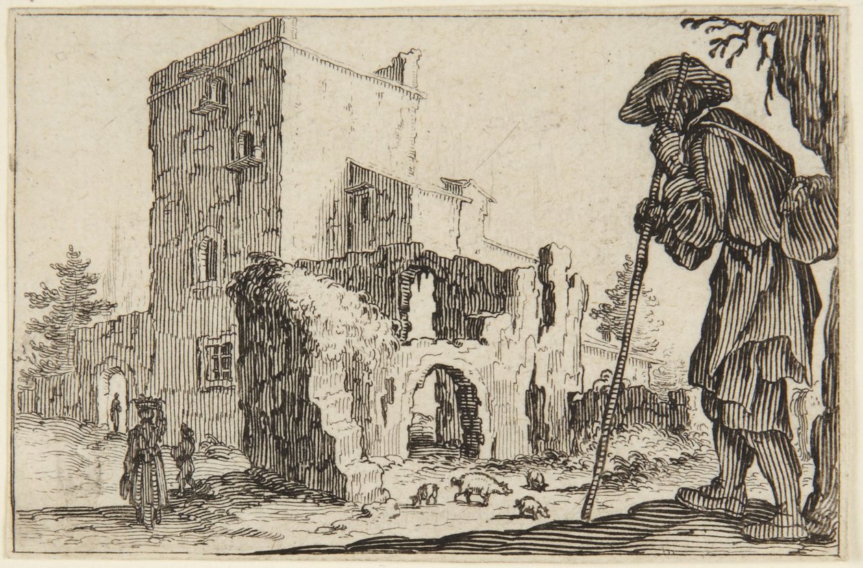 Herdsman and the Ruins by Jacques Callot