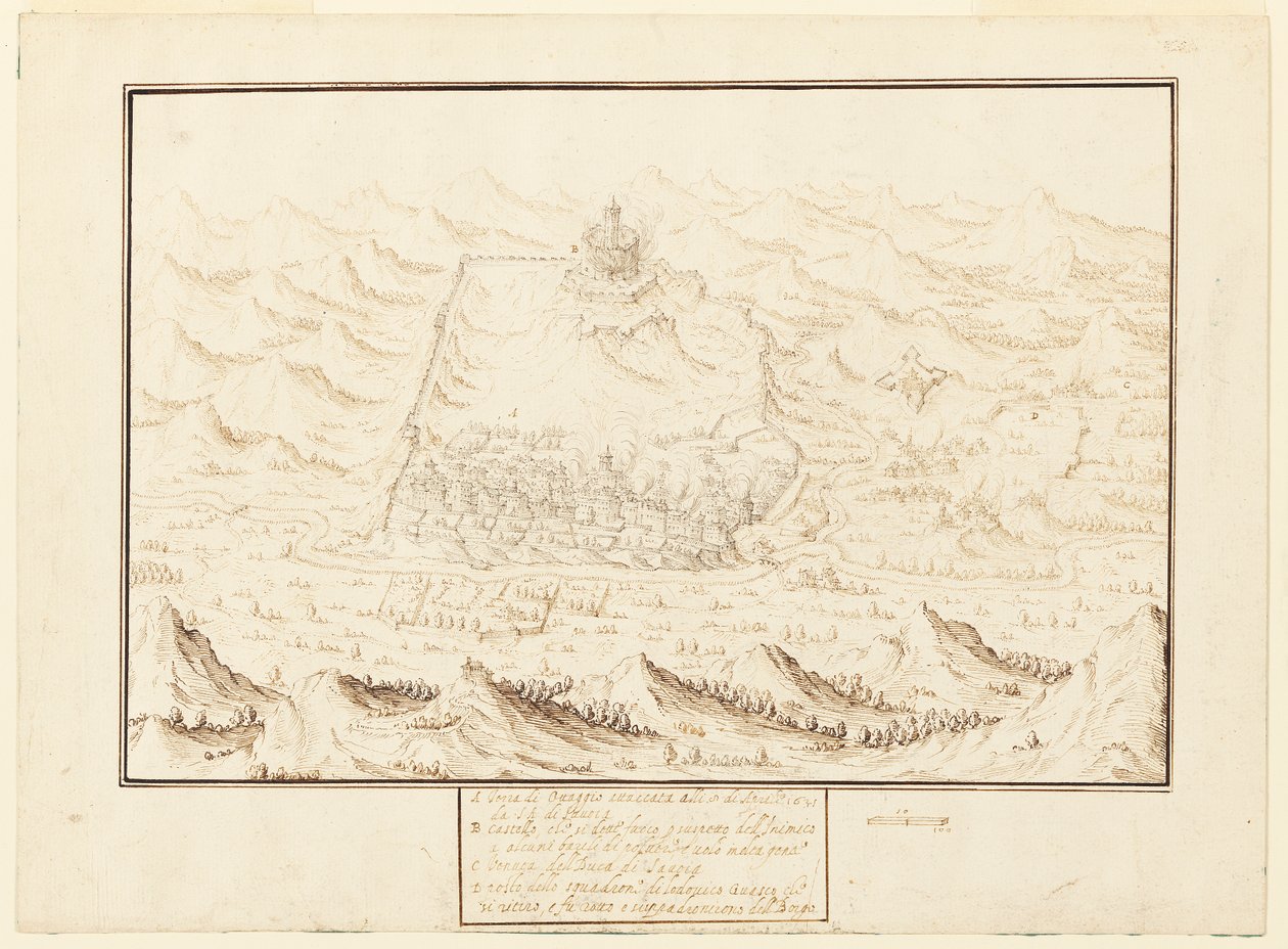 Isometric View of Torra de Ottaggio by Jacques Callot