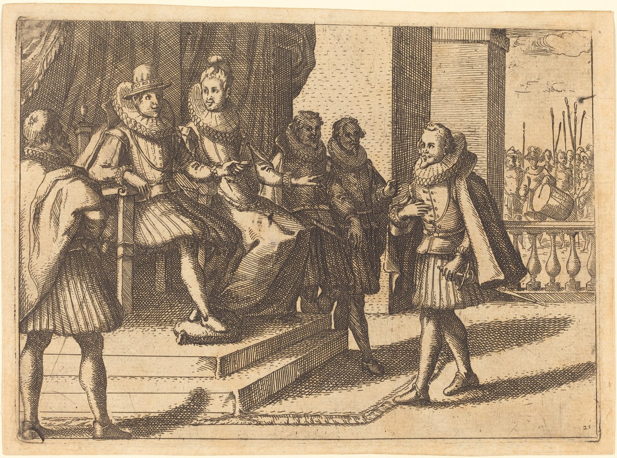 King and Queen in Consultation about the Turks by Jacques Callot