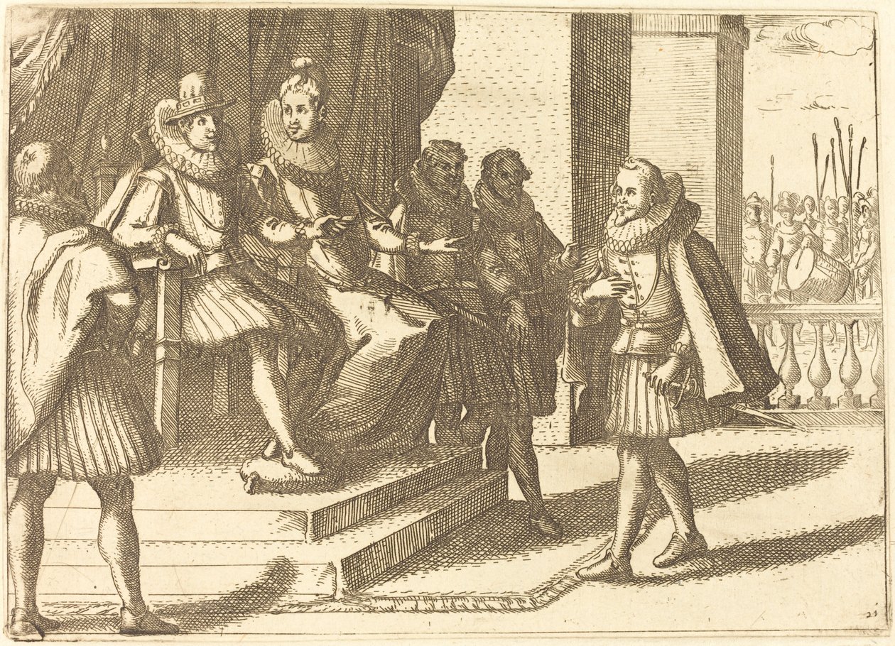 King and Queen in Consultation about the Turks by Jacques Callot