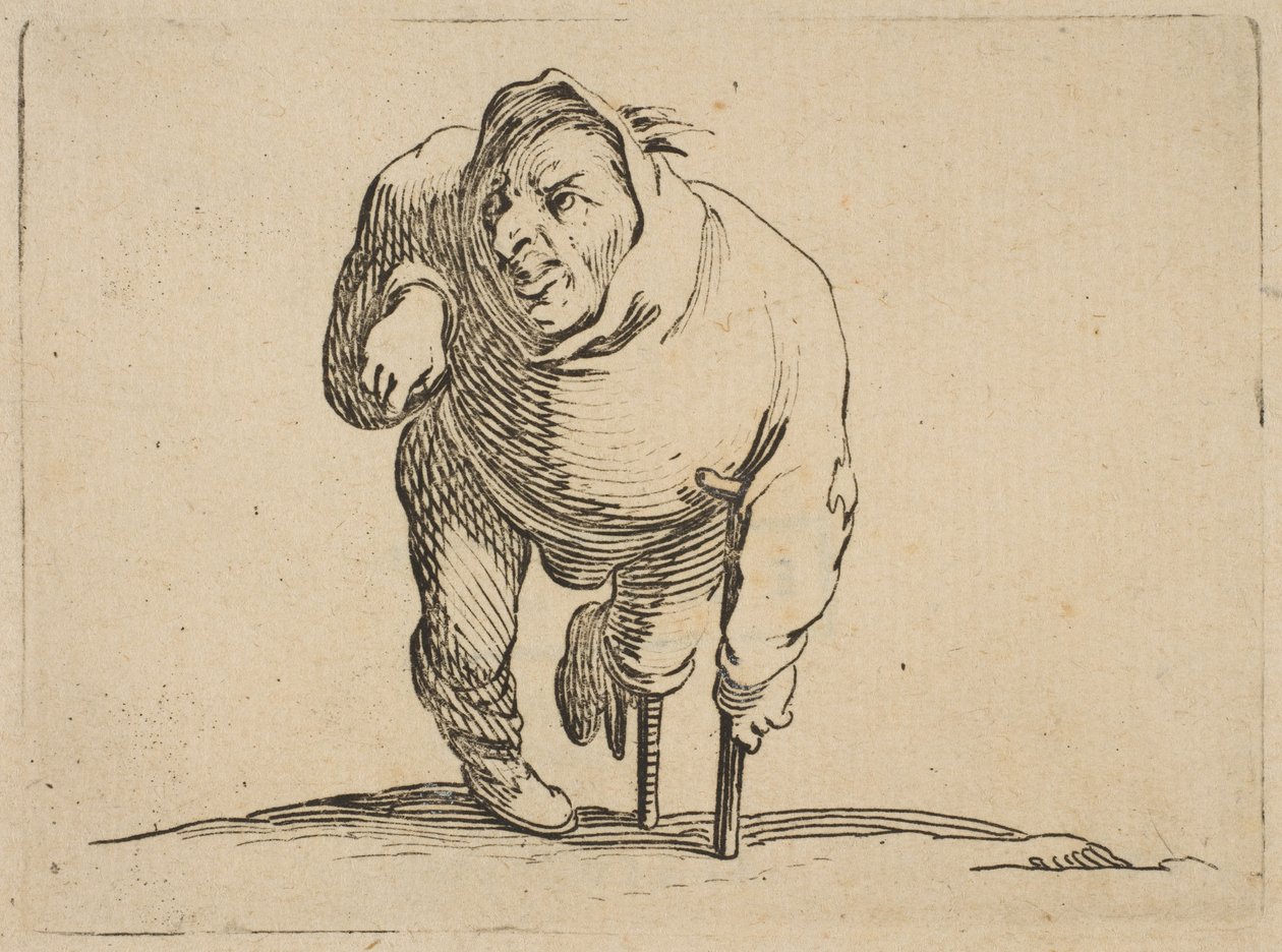 The Cripple with a Crutch and a Wooden Leg by Jacques Callot