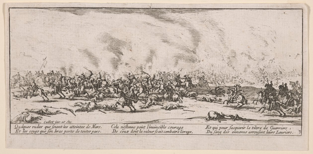The Battle, illustration from The Large Miseries of War by Jacques Callot
