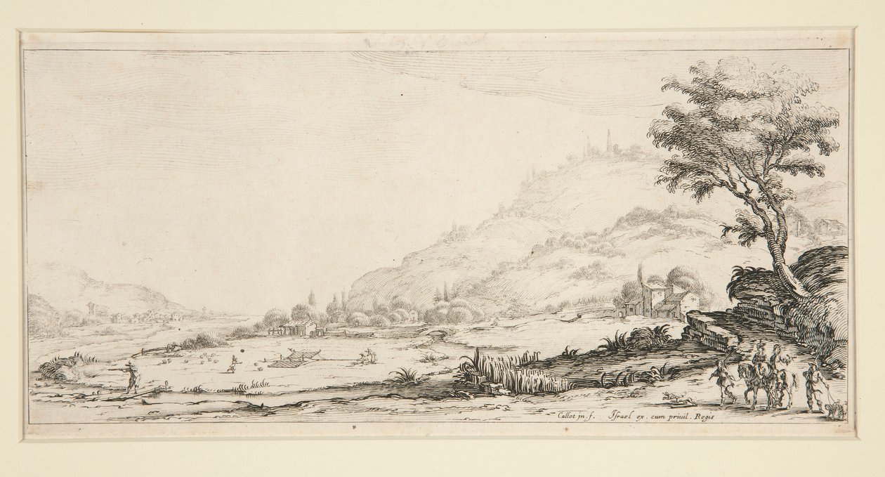Hunting Birds, from Landscapes for Giovanni de Medici by Jacques Callot