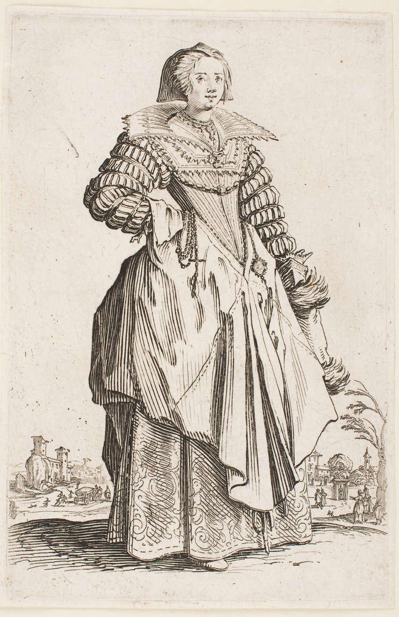 Lady in a Wide Collar, from the series “The Nobility of Lorraine” by Jacques Callot