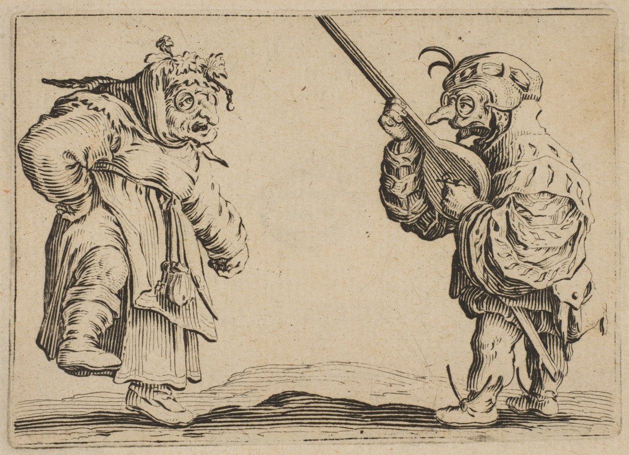 The Dancers with a Lute, from Les Caprices Series B, The Nancy Set by Jacques Callot