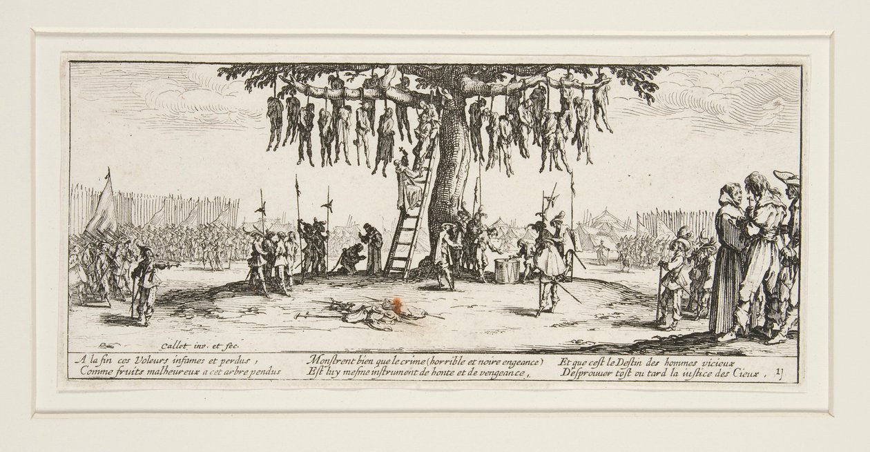 The Great Miseries of War: No. 11 - The Hanging by Jacques Callot