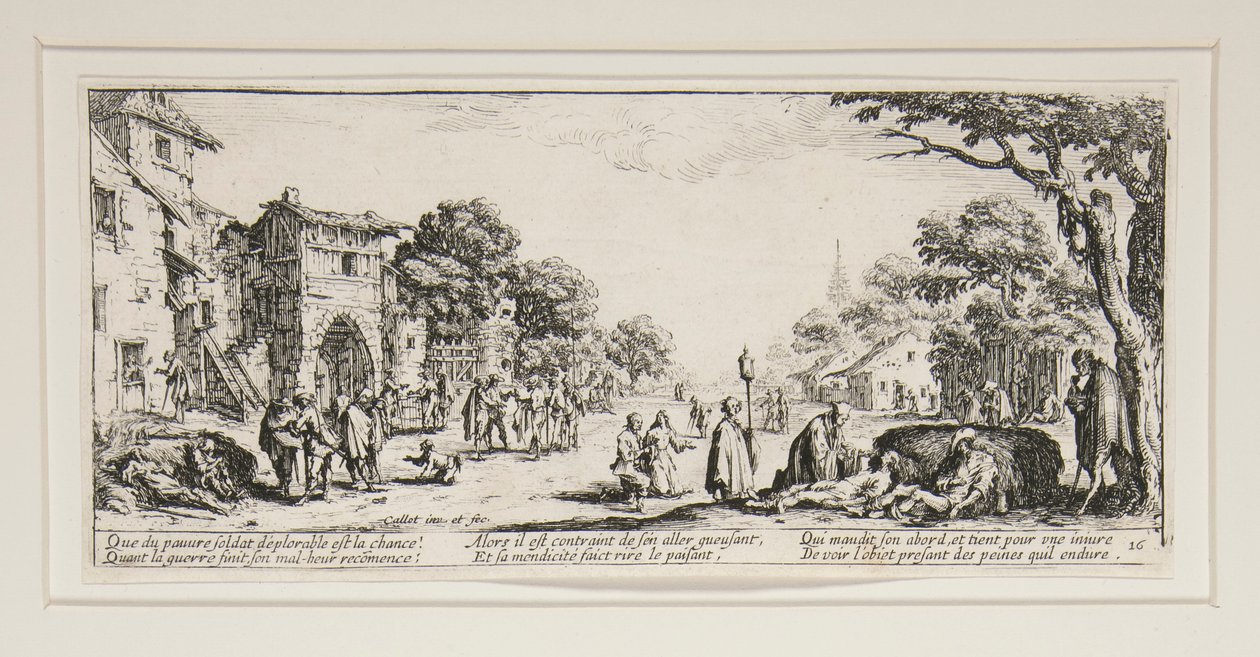 The Great Miseries of War: No. 16 - The Dying on the Roadside by Jacques Callot