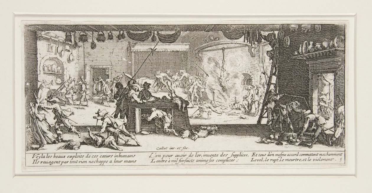 The Great Miseries of War: No. 5 - The Pillage by Jacques Callot