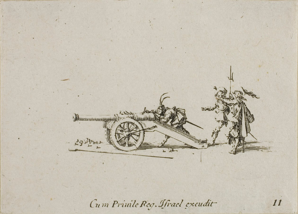 Loading the Canon, Plate Eleven from The Military Exercises by Jacques Callot