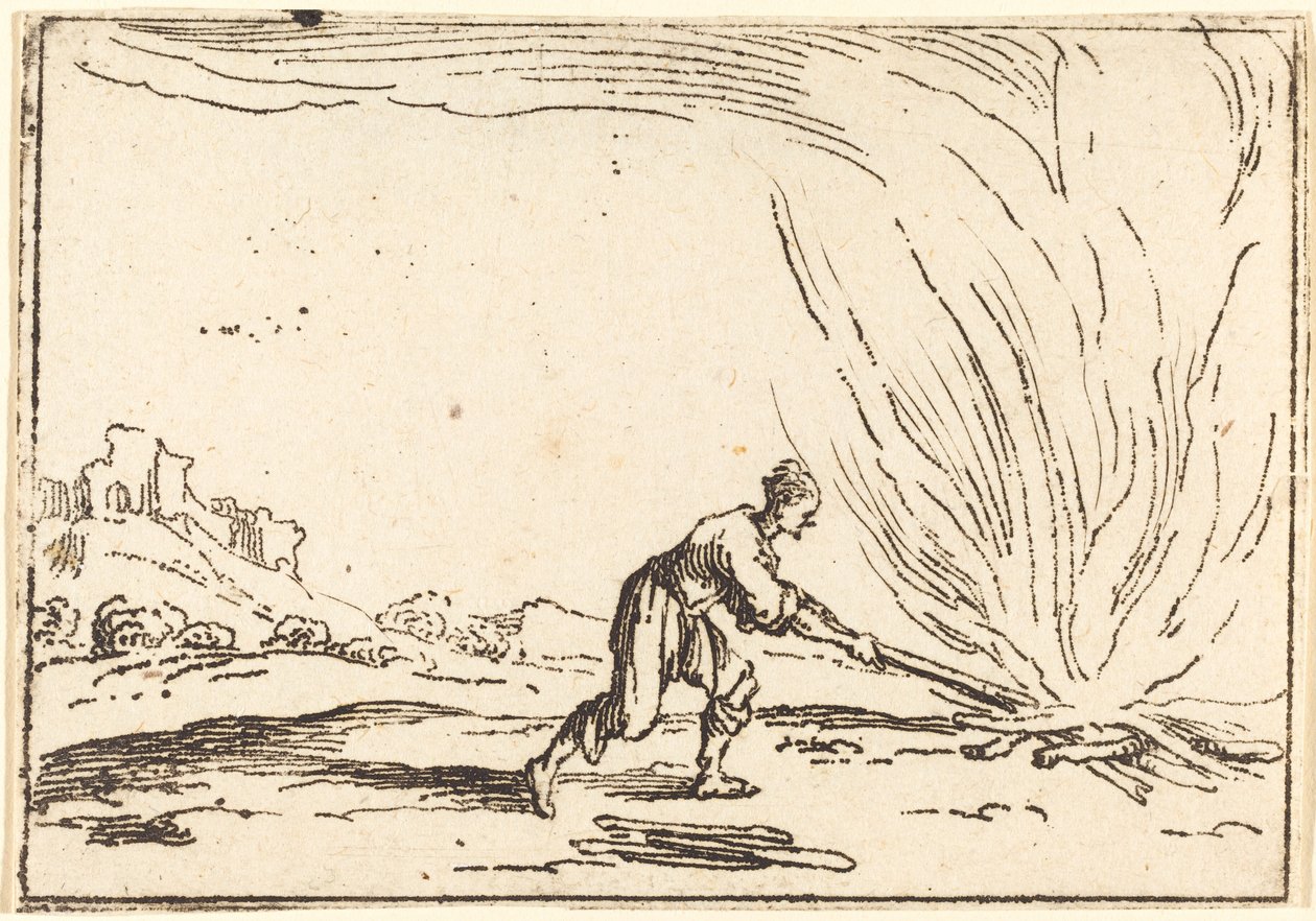 Man Attending a Fire by Jacques Callot