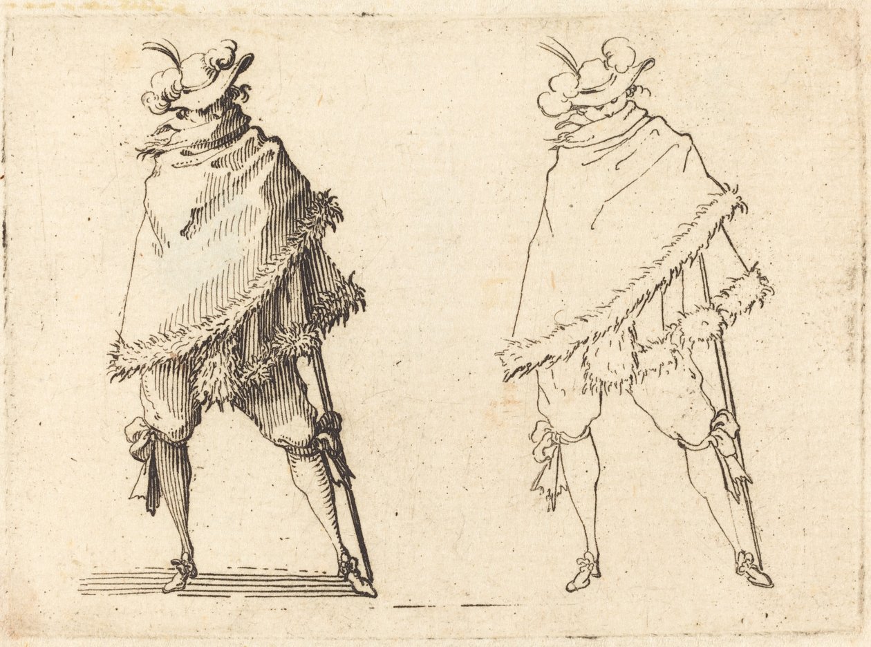 Man Wrapped in His Mantle by Jacques Callot