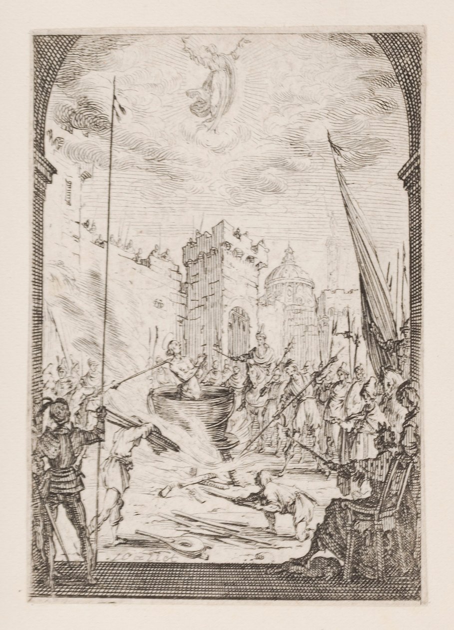 Martyrdom of St. John the Evangelist, no. 2 from The Martyrdom of the Apostles by Jacques Callot