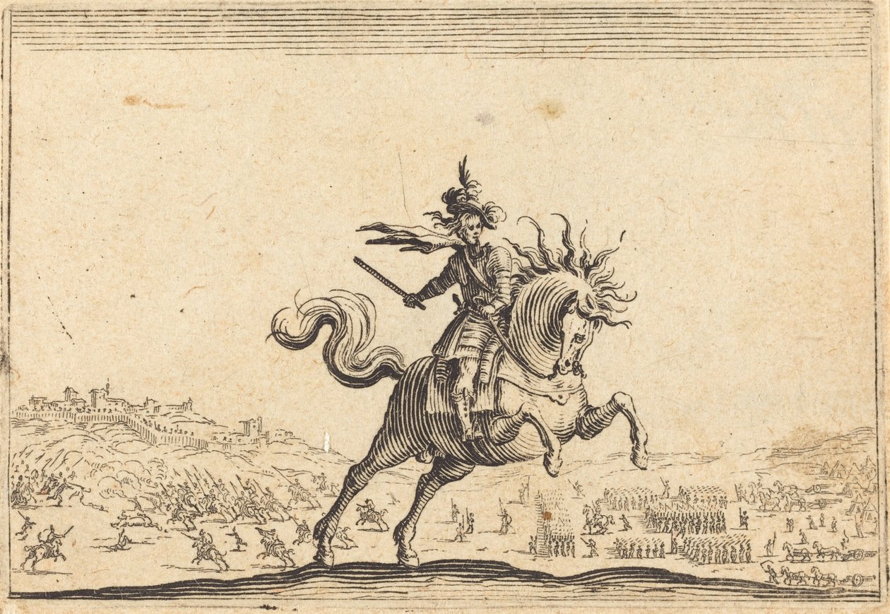 Military Commander on Horseback, c. 1622 by Jacques Callot