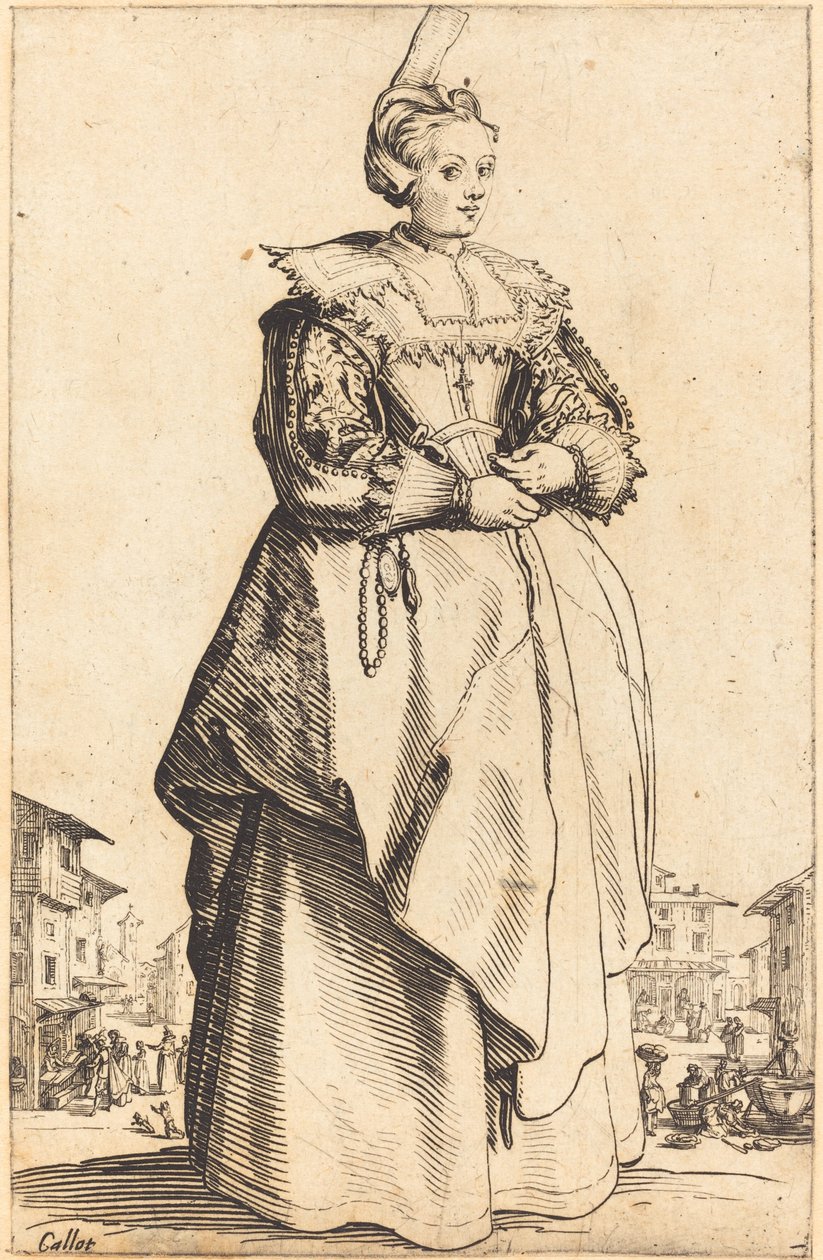 Noble Woman with a Small Hat by Jacques Callot