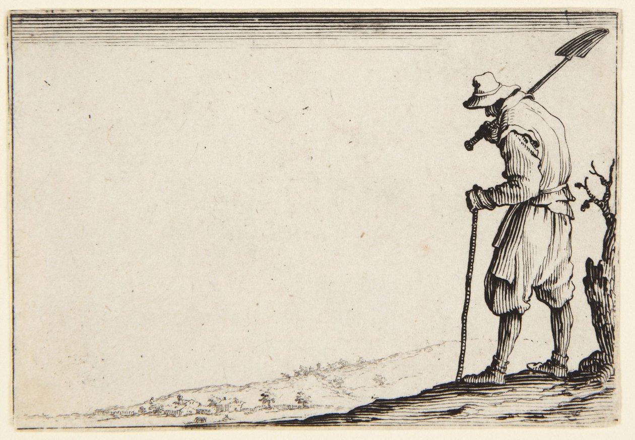 Peasant Carrying a Spade on his Shoulder by Jacques Callot